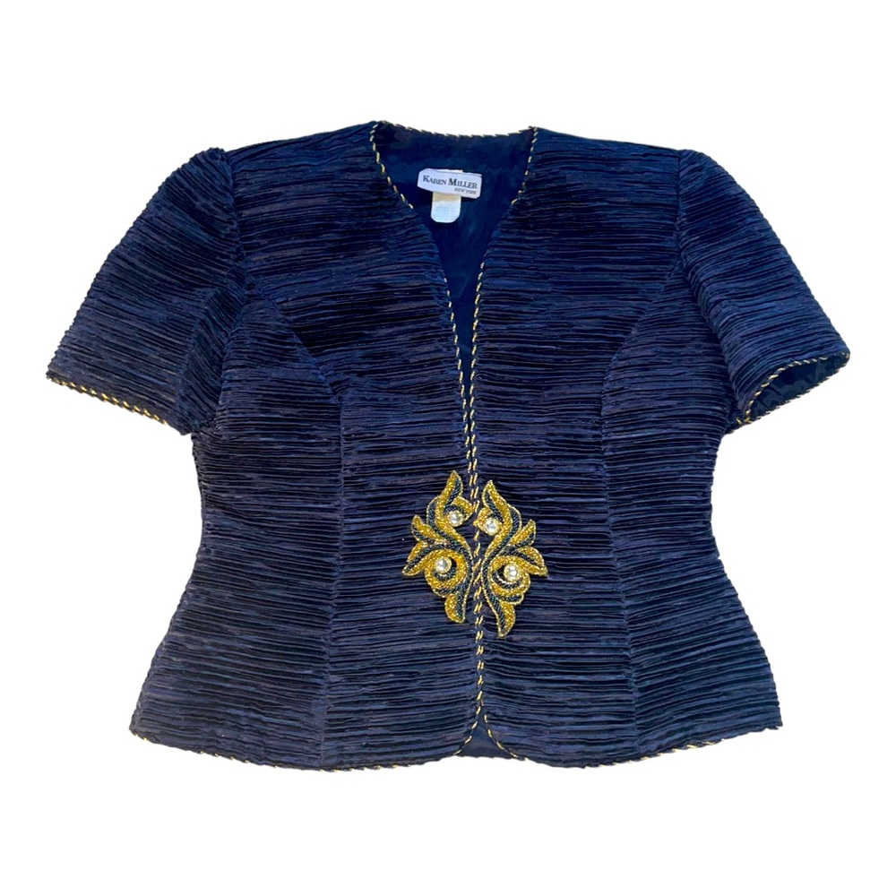 Karen Miller New York Vintage Navy Blue short sleeve blazer size 10